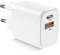 USB C Ladegerät,20W 2 Port USB C Adapter USB ladegerät Schnellladegerät Reise Ladegerät PD3.0 ladegerät USB c Kompatibel mit i Phone 16/16 Pro/16 Pro Max/16 Plus/15/14/13/12/11/SE/Pro/ipad Weiß