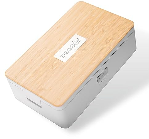 Steambox STEAMBOX-01 Electric Lunchbox, Organic Bamboo PCABS (Food Grade BPA Free), Bright Grey (RAL 7035)
