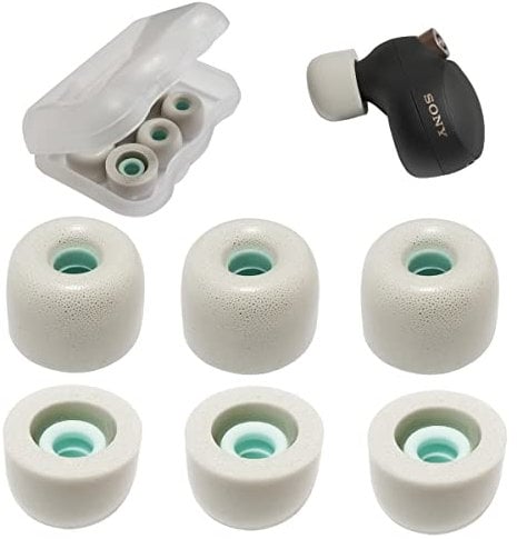 Mijusun Foam Ear Tips for Sony WF-1000XM5/XM4/C500/LinkBuds S - Memory Foam Replacement Earbuds Tips - 3 Pairs, Gray-L