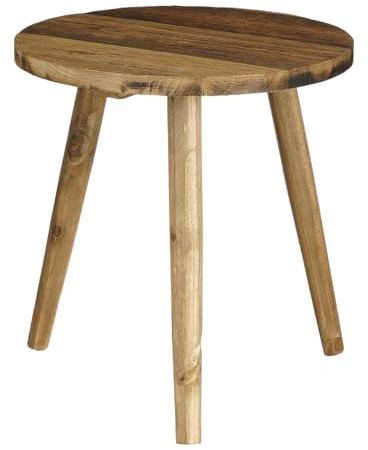 MICA Decorations Bold Beistelltisch - H35,5 x Ø33 cm - Recyceltes Holz - Braun