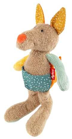 SIGIKID 43231 Kuscheltier Känguru Patchwork Sweety, yellow für Mädchen und Jungen von 0 bis 8 Jahren