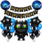 Geburtstag Luftballons Junge, 28 Stück Luftballon Geburtstag Kit, Pentagramm Folienballon, Folienballons Rund, Geburtstagsdeko Tier Schwarz, Banner, für Kindergeburtstag Decorations
