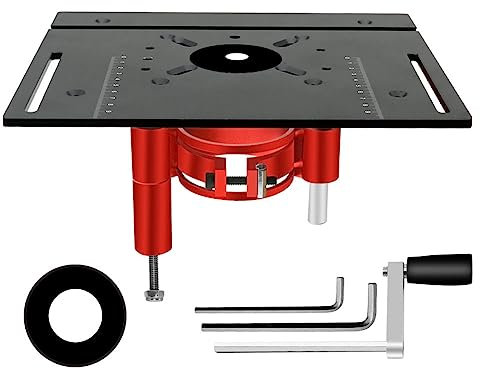 Bdfhjln Aluminium-OberfräSen-Tisch-Einlegeplatte, PräZisions-OberfräSen-Hebeset - -OberfräSen-Hebebasis für ArbeitsbäNke, Werkzeug-Schwarz