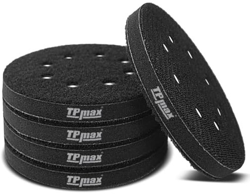 5 Pack 125 mm 8 Holes Soft Density Interface Pads 5 inch 125mm Hook and Loop Sponge Cushion Buffering Backing Pads