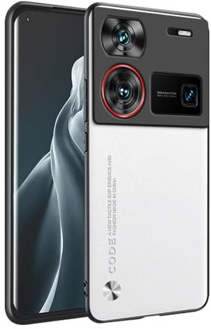 HAFFAN Funda Protectora para Nubia Z60 Ultra/Leading Version/Photographer Edition (6.8), Estilo Imitación Cuero - Blanco