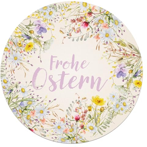 Logbuch-Verlag 200 Ostersticker Frohe Ostern Aufkleber auf Rolle rund 4 cm bunt floral Etiketten für Ostergeschenke