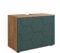 Vicco Meuble sous lavabo Irma, Chêne de Force doré/Vert, 80 cm avec 2 tiroirs