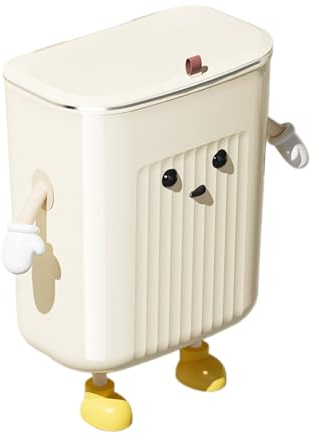 YIGZYCN Cubo de basura de cocina con diseño de dibujos animados, montado en la pared, debajo del fregadero, para oficina, mostrador, decoración del hogar, plástico, color L