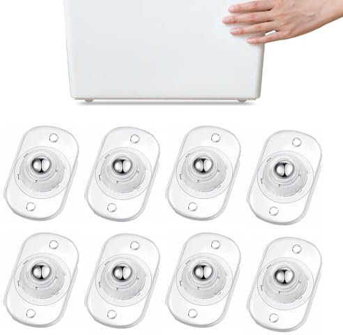 Minirruedas autoadhesivas para utensilios de cocina, ruedas universales giratorias de 360°, ruedas adhesivas para bricolaje, cubo de basura, caja de almacenamiento, pequeños aparatos (8, transparente)