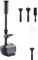 Pompe de fontaine à eau | Pompe de bassin et kit de filtre, pompe submersible pour fontaine d'extérieur avec 3 buses pour bassin à poissons