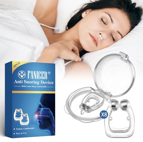 8 Stück Anti Schnarch Nasenclip, Schnarchstopper Anti Schnarch, Anti Schnarchen Stopper, Schnarch Stopper, Wiederverwendbares Schnarchen Stopper Nasenklammer, Anti Snoring für Entspannte Nächte