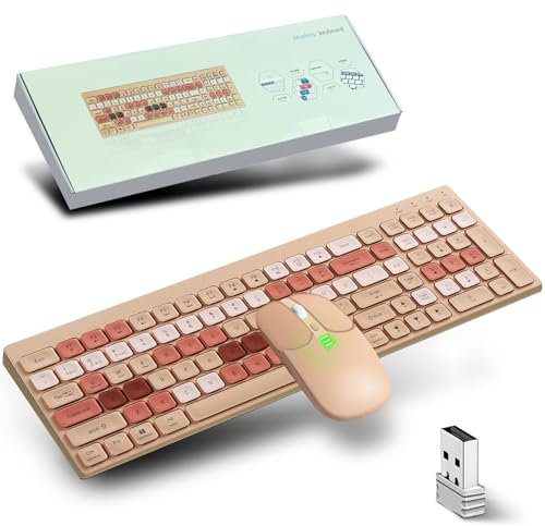 Bluetooth Tastatur Maus Set Kabellos,Bluetooth 5.0/4.0+2.4G Kabellose Tastatur mit 1600DPI Funkmaus Combo,Wiederaufladbar,Extrem Leiser,Wiederaufladbar Kombi für iPad/PC/Laptop/Mac/QWERTY US Layout