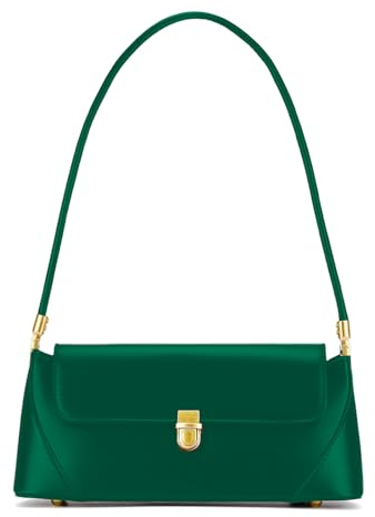 ZOUIQSS Umhängetasche für Damen Vintage-Geldbörse modisch klassisch veganes Leder Clutch Retro-Handtasche mit Schnallenverschluss(Grün)