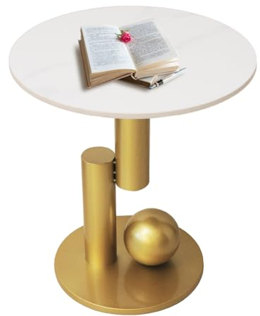 Cre Cra Sofa Beistelltisch aus Metall,Marmor Beistelltisch rund,Beistelltische,Sofa Tisch Couchtisch Couch,Couch,sofatisch beistelltisch für Wohnzimmer Schlafzimmer,klein Sofatisch