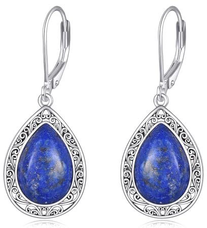 Lapis Lazuli Ohrring Sterling Silber Lapis Lazuli Schmuck Blau Drop Ohrringe für Damen Mädchen