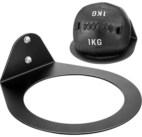 Gisafai Medicine Ball Rack Medicine Ball Wall Mount Storage Racks, 8.9 Inch Inside Diameter, 88 Lbs Wall Mounted Storage for Gym Exercise Sports Garage Home Commercial(2 Pcs)