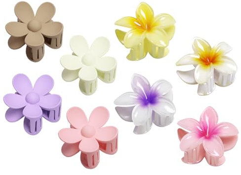 Anlising 8PCS Pinze per Capelli Fiore, Fermagli e Mollette Antiscivolo per Donne e Ragazze (8 Colori)