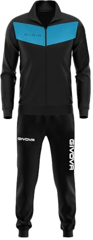 GIVOVA VISA TRACETATE TRACETATE TRACKSUIT BLACK/TURQUOISE Size 5XL