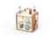 Speedy Monkey SP1020 5 in 1 Activity Würfel 21,8x21x34cm bunt, Holz Spielzeug für Kinder, Liebevolle Details-tolle Geschenkidee
