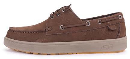 WALK IN PITAS | DAIKI LEATHER | Mocasines PITAS de Invierno para Hombre | Náuticos Casual | Zapatillas de Vestir | Zapatos Casuales | Calzados | Marrón 44