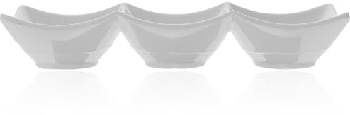 Ciieeo Three-Grids Dipping Dish Reusable Sauce Dipping Tray for Condiments Appetizers and Seasonings Household Condiment Dishes for Home Restaurant Cafe 1 X Dipping Bowl