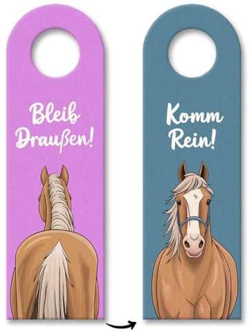 Bleib draußen Komm rein Pferde Türhänger Humorvoller Pferdeanhänger für Tür und Zimmer - lustiges Accessoire
