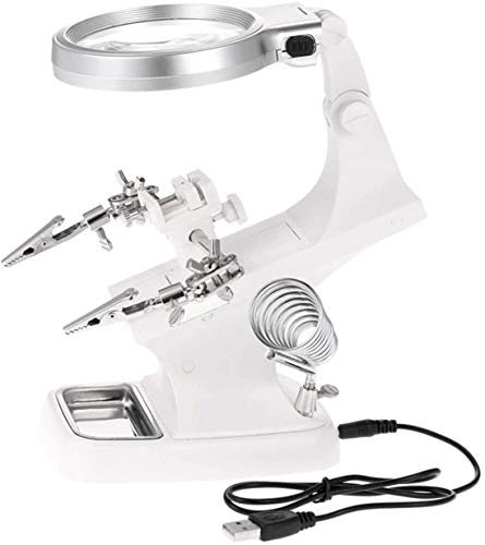 Gli occhiali ingranditi con supporto luminoso, ingranditori per led al lavoro artigianale, lampada di manutenzione a LED di rotazione a 360 gradi Lampada in gamma 3x da scrivania da scrivania da