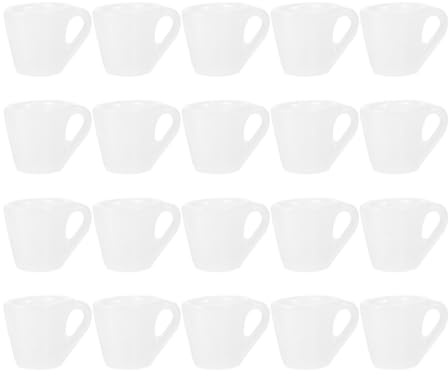 FRCOLOR 20Pcs Miniature White Resin Tea Cups 1:12 Scale Mini Coffee Mugs Dollhouse Accessories for DIY Crafts, Jewelry Making, Pretend Play