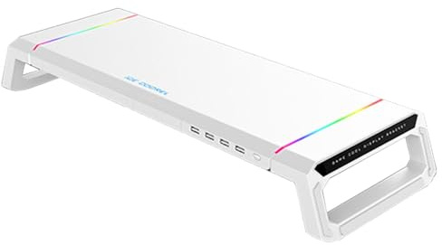 Generico Elevatore monitor del computer - Organizzatore di scrivania, base con hub RGB 4 USB30, rack multifunzionale per stampante e portatile | tecnologici della scrivania 'ufficio di casa