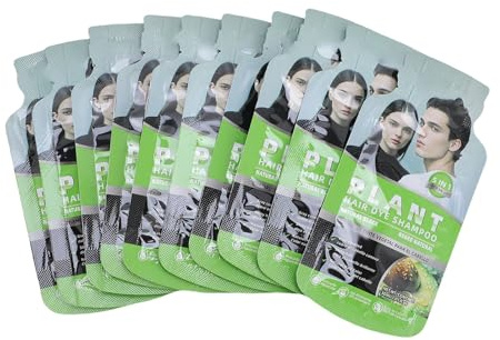 Pongnas Bubble Hair Dye Frizz Control Champú Nutritivo para Tinte de Cabello Negro 10 PCS Cobertura de Cabello Gris 30 ML
