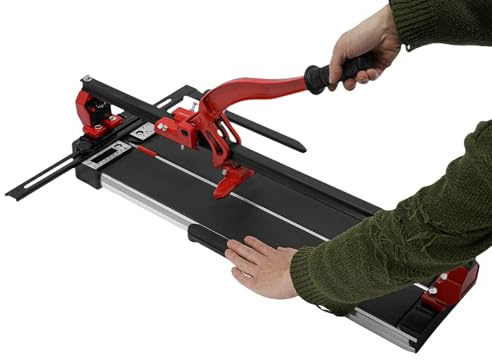 Rot Manuelle Fliesenschneidemaschine, Manueller Fliesenschneider Fliesenschneidewerkzeug 83 * 20 * 23cm, Max. Schneidlänge 60cm