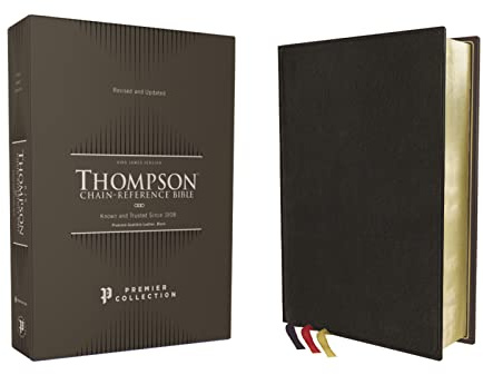 KJV, Thompson Chain-Reference Bible, Premium Goatskin Leather, Black, Premier Collection, Art Gilded Edges, Black Letter, Comfort Print