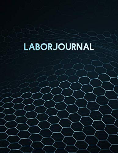 Laborjournal: Laborbuch / Labortagebuch / Labor Notizbuch für Chemiker, Physiker, Biologen, Mediziner, Laboranten, ca. A4, kariert mit Inhaltsverzeichnis, 100 Seiten, Hexagon Muster blau / türkis