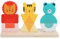 Lion, Tiger, and Bear Wooden Stacking Puzzle