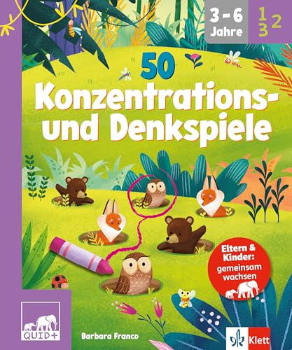 QUID+ 50 Konzentrations- und Denkspiele: für Kinder von 3–6 Jahren mit Eltern-Guide