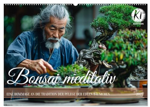 Bonsai meditativ (Wandkalender 2025 DIN A2 quer), CALVENDO Monatskalender