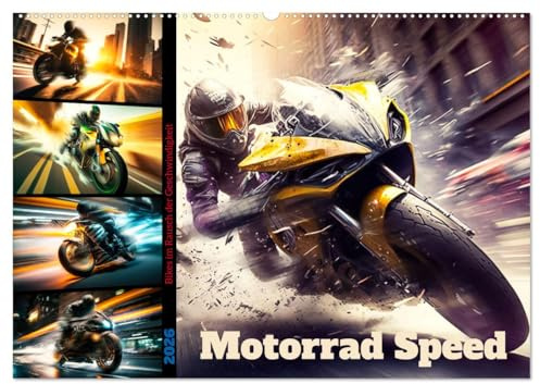 Motorrad Speed (Wandkalender 2026 DIN A2 quer), CALVENDO Monatskalender: Zwölf atemberaubende Motorradbilder im Rausch der Geschwindigkeit (CALVENDO Mobilitaet)