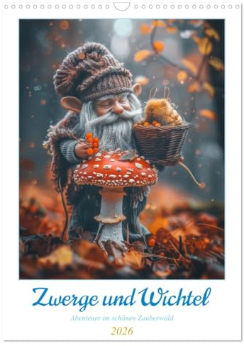 Zwerge und Wichtel (Wandkalender 2026 DIN A3 hoch), CALVENDO Monatskalender