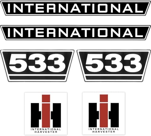 IHC International 533 Schwarz Weiß Groß Schlepper Traktor Aufkleber Klebefolie