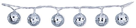 Kikkerland Disco Luce della sfera catena, PS, Vetro, PVC, Rame, Grigio, 8.5 x 4.5 x 24.2 cm