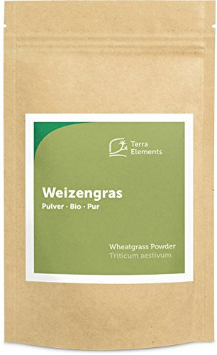 Terra Elements Herbe de blé bio en poudre 125 g I 100% pure I vegan I qualité crue