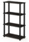 Furinno Turn-S-Tube 4-Tier Multipurpose Shelf Display Rack with Square Tube, Espresso/Black