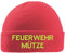 Wolfszeit Strickmütze Feuerwehr 2-zeilig Bestickt - personalisiert (rot)
