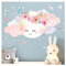 Little Deco Wandsticker Mond & Wolken I Weiß/Rosa XL - 100 x 51 cm (BxH) I Kinderzimmer Wandtattoo Mädchen Baby Deko Zimmer DL246-1-XL