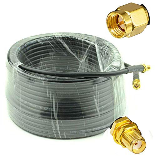 YILIANDUO 20M/65,6ft Câble d'Extension SMA RG58 SMA Mâle à Femelle Câble Coaxial à Faible Perte pour WiFi 3G 4G LTE Antenne GPS SDR Équipement Antenne Radio Scanner Routeur (Non pour la TV)