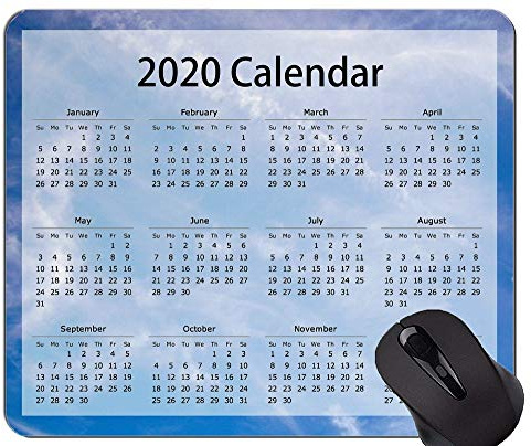 2020 Kalender Mauspad Anti-Rutsch, Blauer Himmel Motto Gummi Mauspad