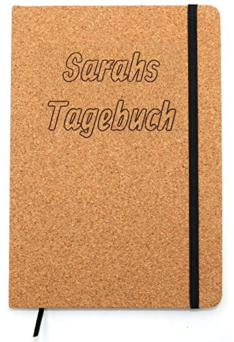 Individuelles Kork Notizbuch A5 Namen Laser-gravur Hardcover Tagebuch 160 Seiten liniert