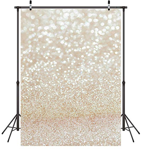 LYWYGG 6X9FT Golden Spots Fotografie Kulisse Shinning Sparkle Sandwaage Hintergrund Vinyl Bokeh Professionelle Neugeborene Baby Chirldren Porträt Fotostudio Props CP-124-0609