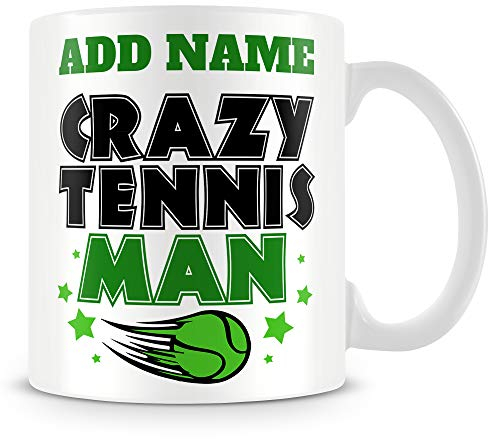 Tennis Mug Personalised Gift - Crazy Tennis Man