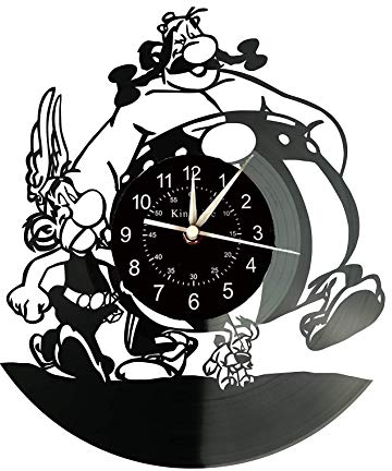 Smotly Vinyl Wanduhr - Asterix & Obelix Thema, Handgemachte Kunstdekoration, Kreative Geschenke